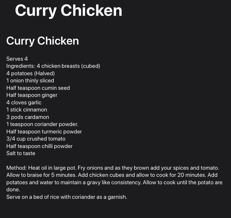 SenatorRavalia's tweet photo. @SenMartyDeacon thanks for the nomination to the #MPChickenHero challenge! I have attached a Curry chicken recipe from the family trove.    

@SenMoodie @colindeacon @StanKutcher you’re next!

Let’s raise some money for our local food banks. Share a recipe that includes chicken. https://t.co/MLojPA1CHF