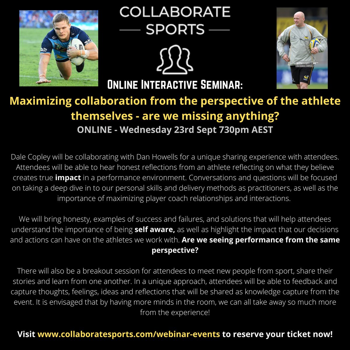 For my Australian friends and practitioners, I am looking to bring the same athlete based interactive workshop to your time zone! Looking fwd to hosting <a href="/dalecopley/">Dale Copley</a> and discussing athlete engagement and collaboration across team members - from the athlete perspective!