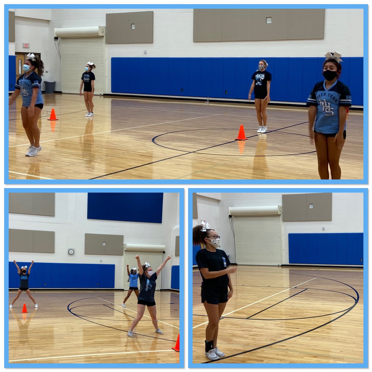 HarlanCheer's tweet photo. Hawk Cheer Black in the NEST tonight! It was great to see how much these ladies have been practicing on their own! We were excited to be back! #BackTogetherBetter #HawkCheerBlack #SixFeetApart #ButCloseAtHeart https://t.co/VTsOyajwfB