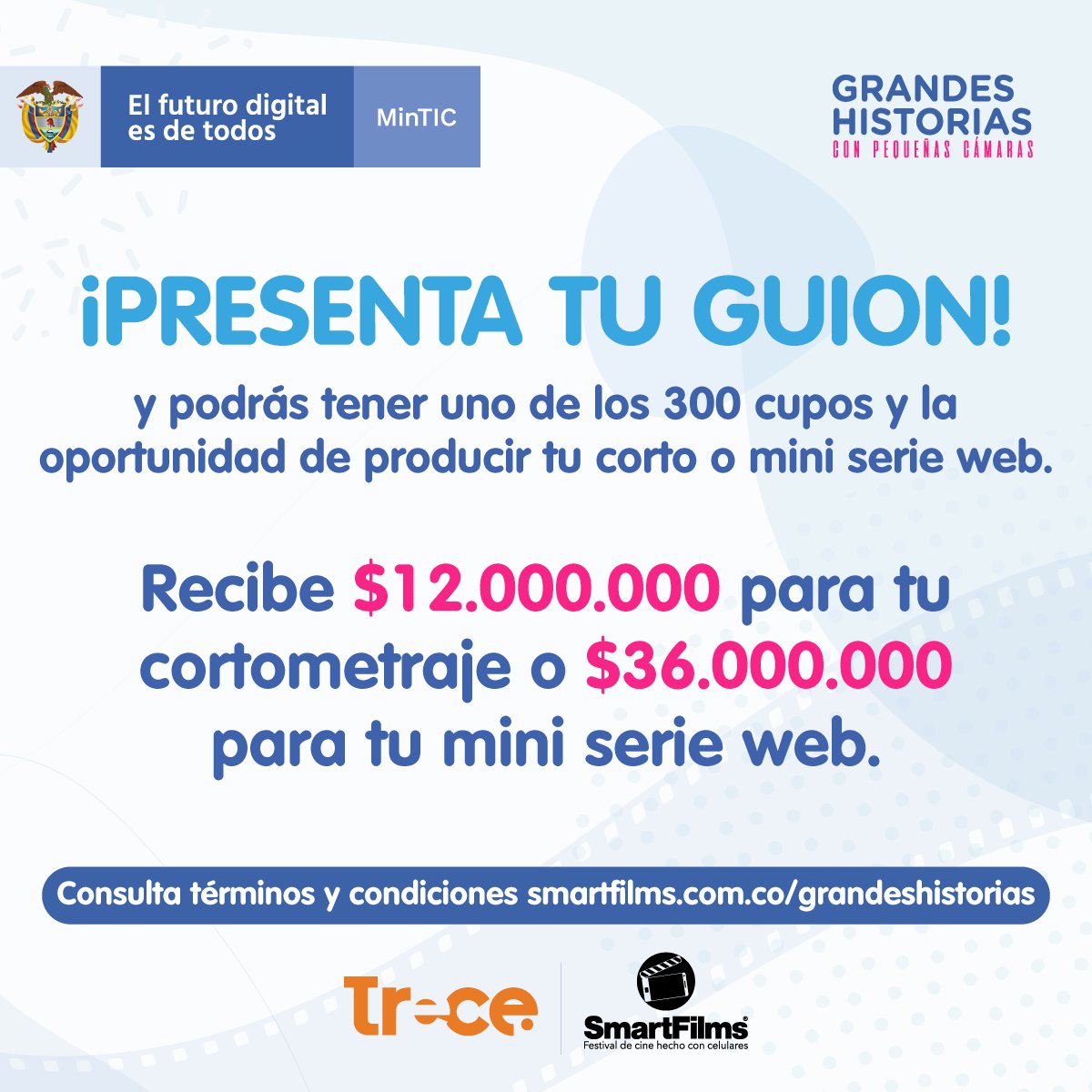 smartfilmsco's tweet photo. Si tu creatividad desborda ideas y lo que necesitas es un impulso para producirlas, ¿Qué esperas para participar en Grandes Historias con Pequeñas Cámaras?
Invita @Ministerio_TIC, @CanalTreceCO y @smartfilmsco. https://t.co/JLrAH6FhQO

#YoSoySmartFilms #CreaAudiovisual2020 https://t.co/EFP4cb343o