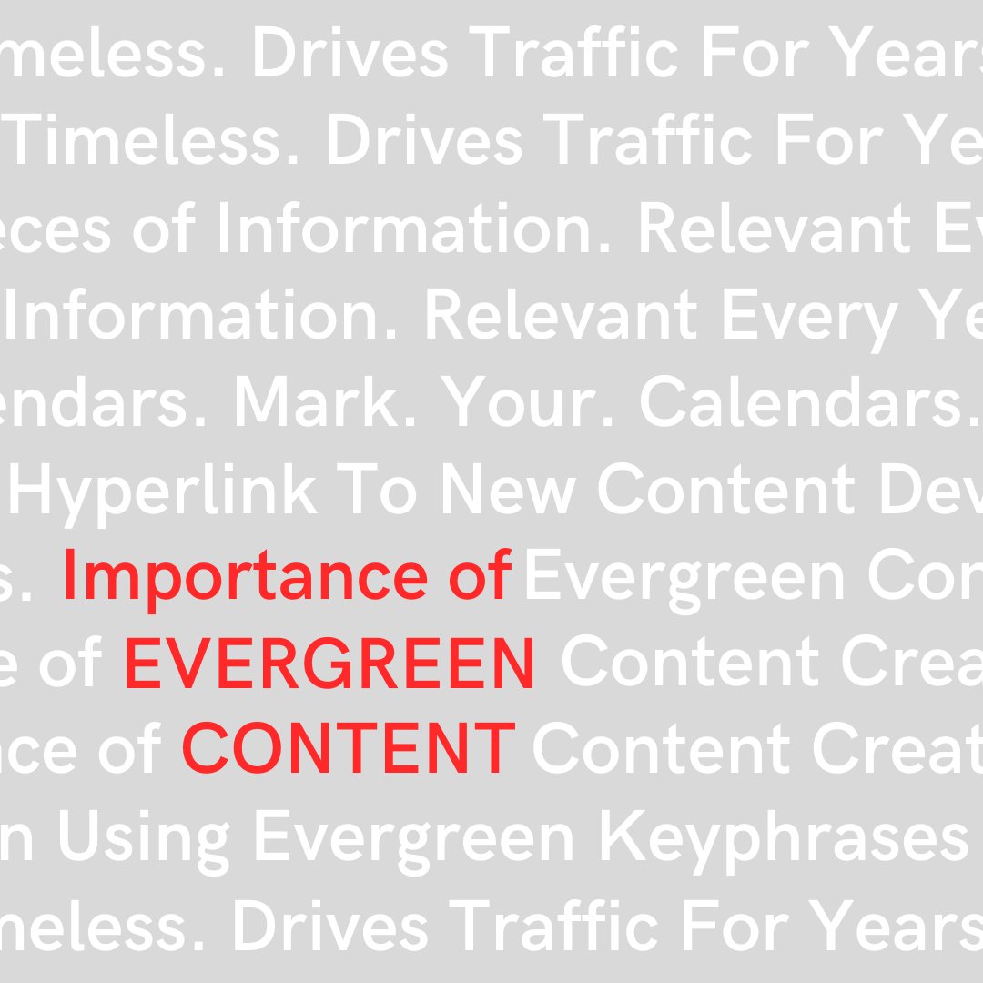 Context clues. What does evergreen content mean to you?

#hourlywriter