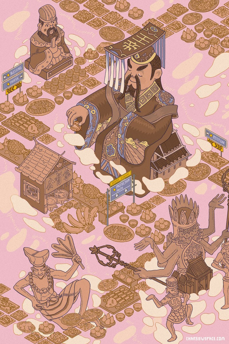 charsiewspace's tweet image. The path to gods is paved with good food, very much inspired by @maysays' poem 'Catering': strangehorizons.com/poetry/caterin…

Thanks @charisloke for teaching the editorial illustration workshop that prompted this piece✨