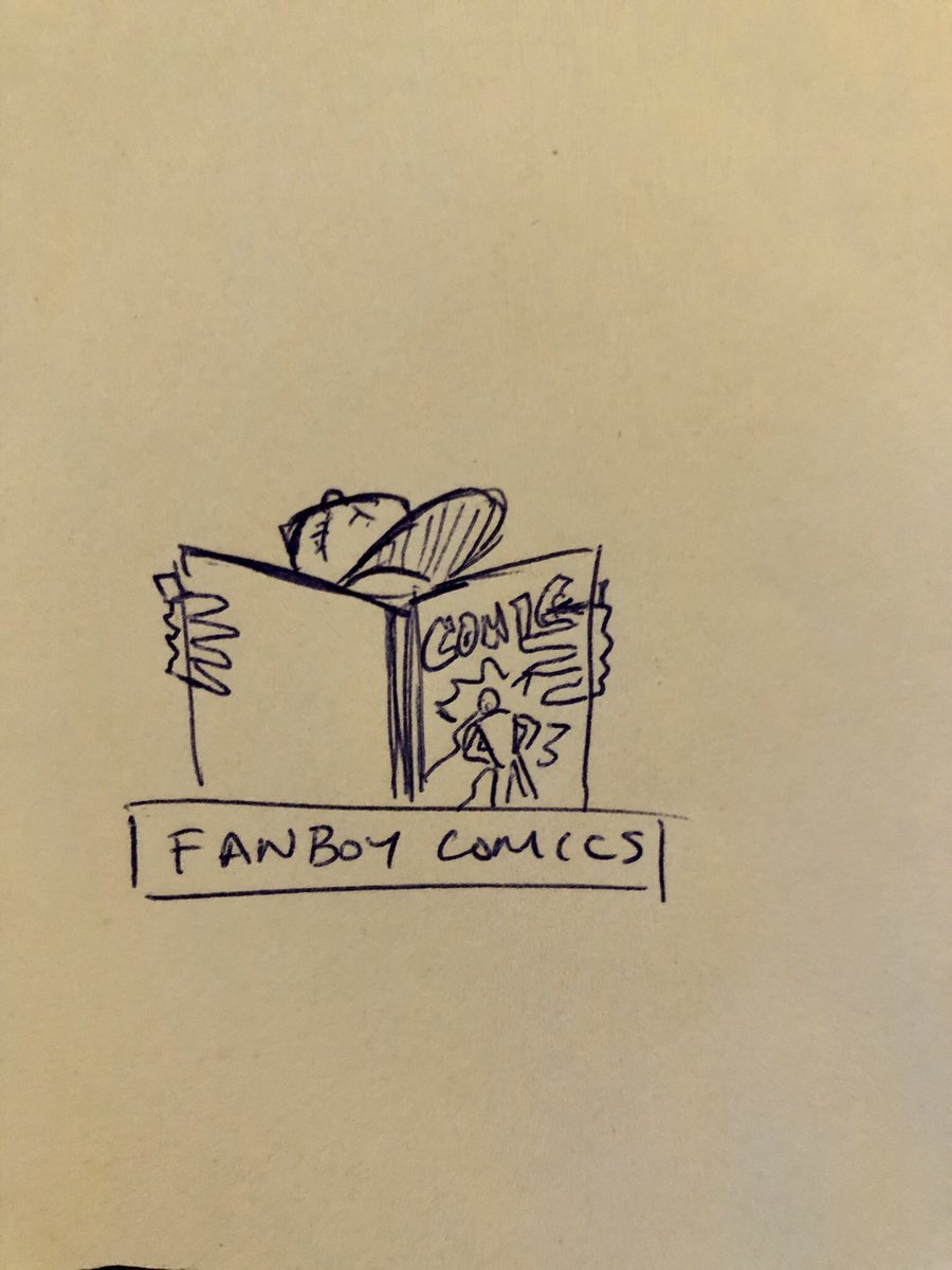 ComicBookSlayer's tweet photo. More findings from the office reorg. Here’s an assortment of my concept sketches for the classic #FanboyComics logo. https://t.co/oYr9tZFPow