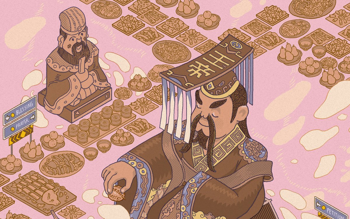 charsiewspace's tweet image. The path to gods is paved with good food, very much inspired by @maysays' poem 'Catering': strangehorizons.com/poetry/caterin…

Thanks @charisloke for teaching the editorial illustration workshop that prompted this piece✨