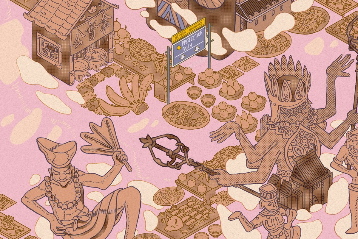 charsiewspace's tweet image. The path to gods is paved with good food, very much inspired by @maysays' poem 'Catering': strangehorizons.com/poetry/caterin…

Thanks @charisloke for teaching the editorial illustration workshop that prompted this piece✨