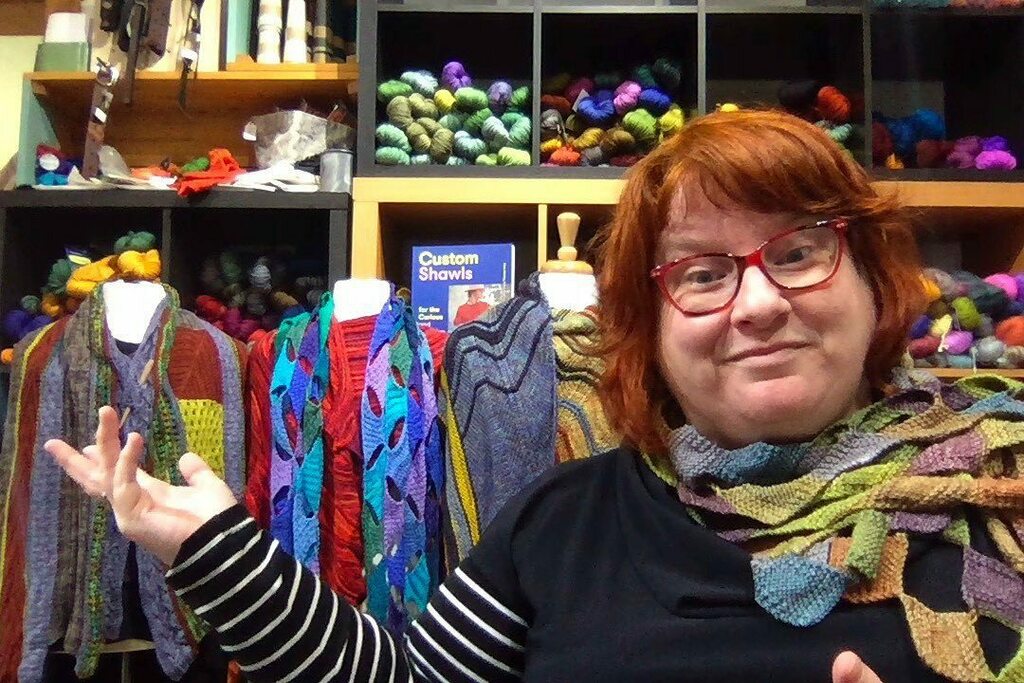 indigodragonfly's tweet photo. Behold: layers of shawls!⠀
⠀
Thank you @vogueknittinglive marketplace!⠀
—⠀
#handmade #knitting #knittinglove ⠀
#shawls #shawlknitters⠀
#customshawlsforthecreativeandcuriousknitter #shawlsforeverybody #kateatherley #kimmcbrienevans⠀
#knittersofins… https://t.co/A2psFCT7SZ https://t.co/cwoAunjA0O