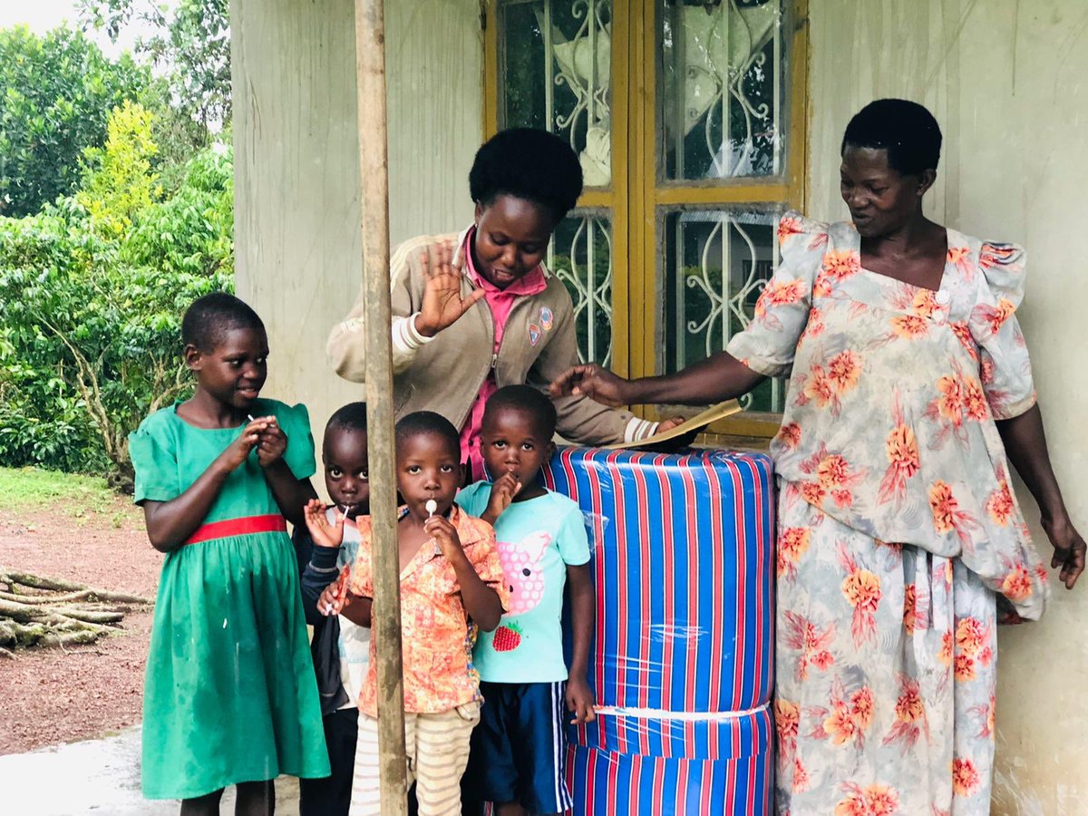 HopeCtrUganda's tweet photo. We are so happy that we were able to visit Calvin last week! His grandmother let us know he needed a mattress to sleep on so we were able to bring him a new one, along with some sheets and blankets! #uganda #ugandanchildren #onechildatatime https://t.co/rrgLw2LMJ6
