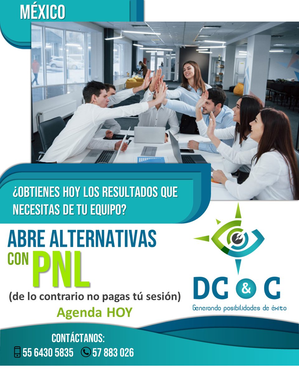 DCC_Coaching's tweet photo. #HerramientasyEstrategiasdeCoaching Empresarial y PNL.
*
Asesorías Empresariales y Gerenciales.
Conferencias Coaching PNL
Adiestramiento
Coaching de Equipos
Contáctanos:
📲55 6430 5835
📲57 883 026
*
#DCCcoaching
#DCCMotivacional
#DCCpnl #DCCEmpresarial #DCC_Coaching
#cdmx https://t.co/auEGZtXSSn