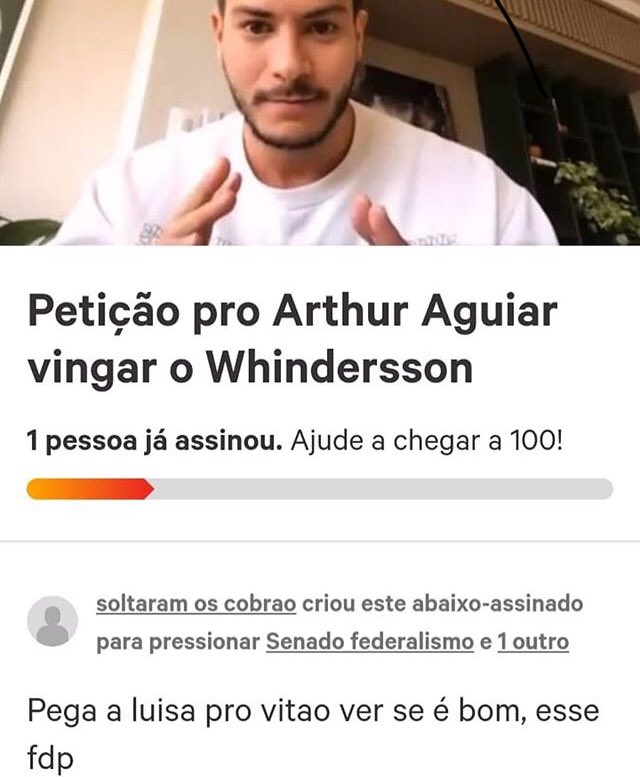 buttondoFodase's tweet image. Aq é todo mundo com o Whindersson
E quem não tá com o Whindersson, Foda-se
Arthur vai cobrar o Vitão