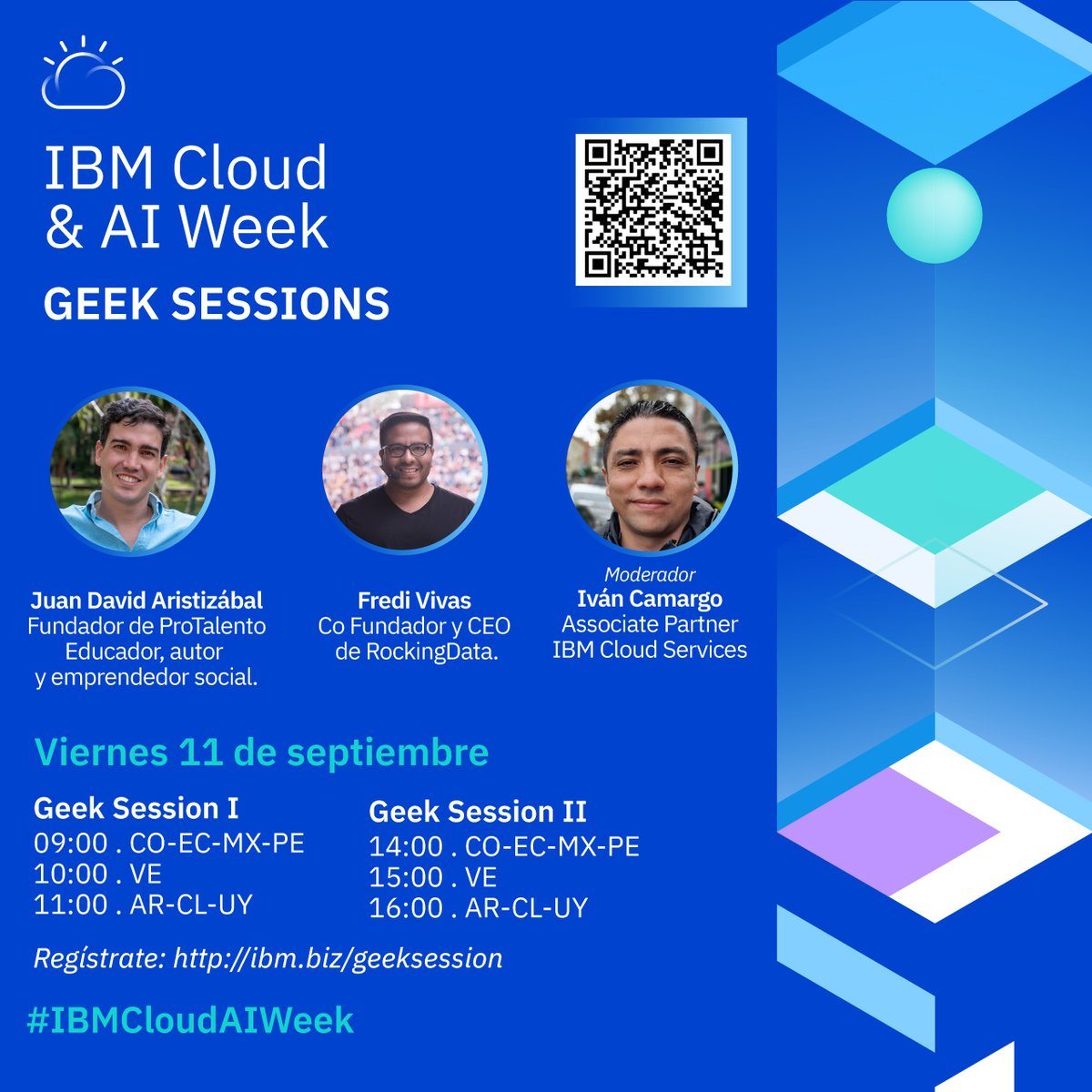 jselman's tweet photo. Mañana!!! Geek Sessions en #IBMCloudAIWeek 
https://t.co/Ev4NiuEmM9

@IBMdeChile https://t.co/0mBwdZOObk