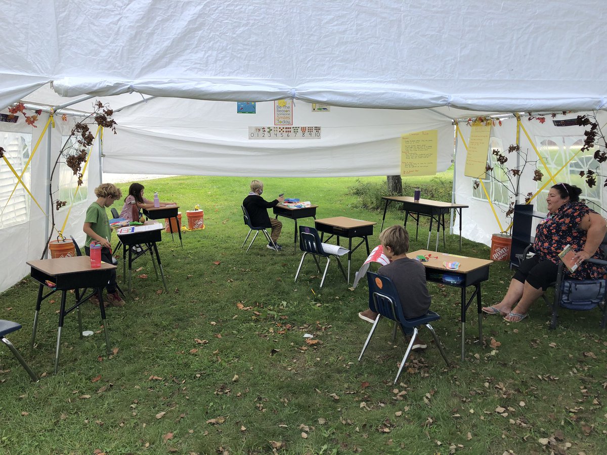 LindyStetson's tweet photo. So proud of our staff - lots of creativity and heart went into making in person learning great for our students! #vted #outdoorclassroom #smallschoolbigheart https://t.co/hLSROitReD