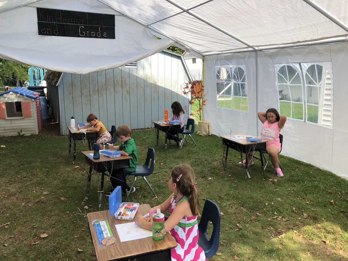 LindyStetson's tweet photo. So proud of our staff - lots of creativity and heart went into making in person learning great for our students! #vted #outdoorclassroom #smallschoolbigheart https://t.co/hLSROitReD