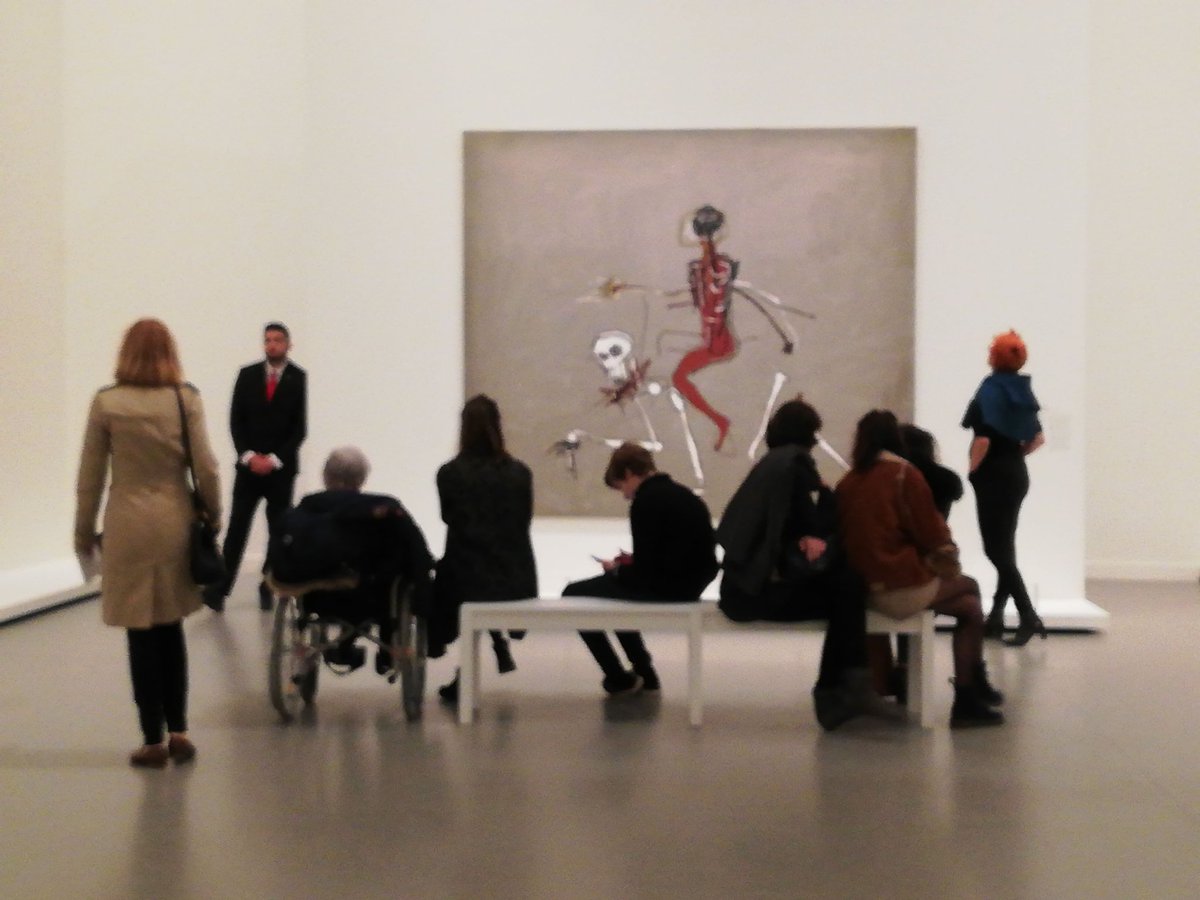 Socksoff1's tweet photo. Morning all, very where GMT is concerned. I've had my first snatch of sleep so it's all good. Working away here on the borings but over 8r π #tweetbreak. Meantime here's some #artwork from #Basquiat #Schiele #exhibition I went to #Paris 2018. Chairs a collab #Warhol / Basquiat https://t.co/i6jBnieV1k
