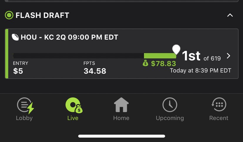 Cajmonay's tweet image. Ok. Really loving it now. #flashdraft #NFLKickoff #DFS