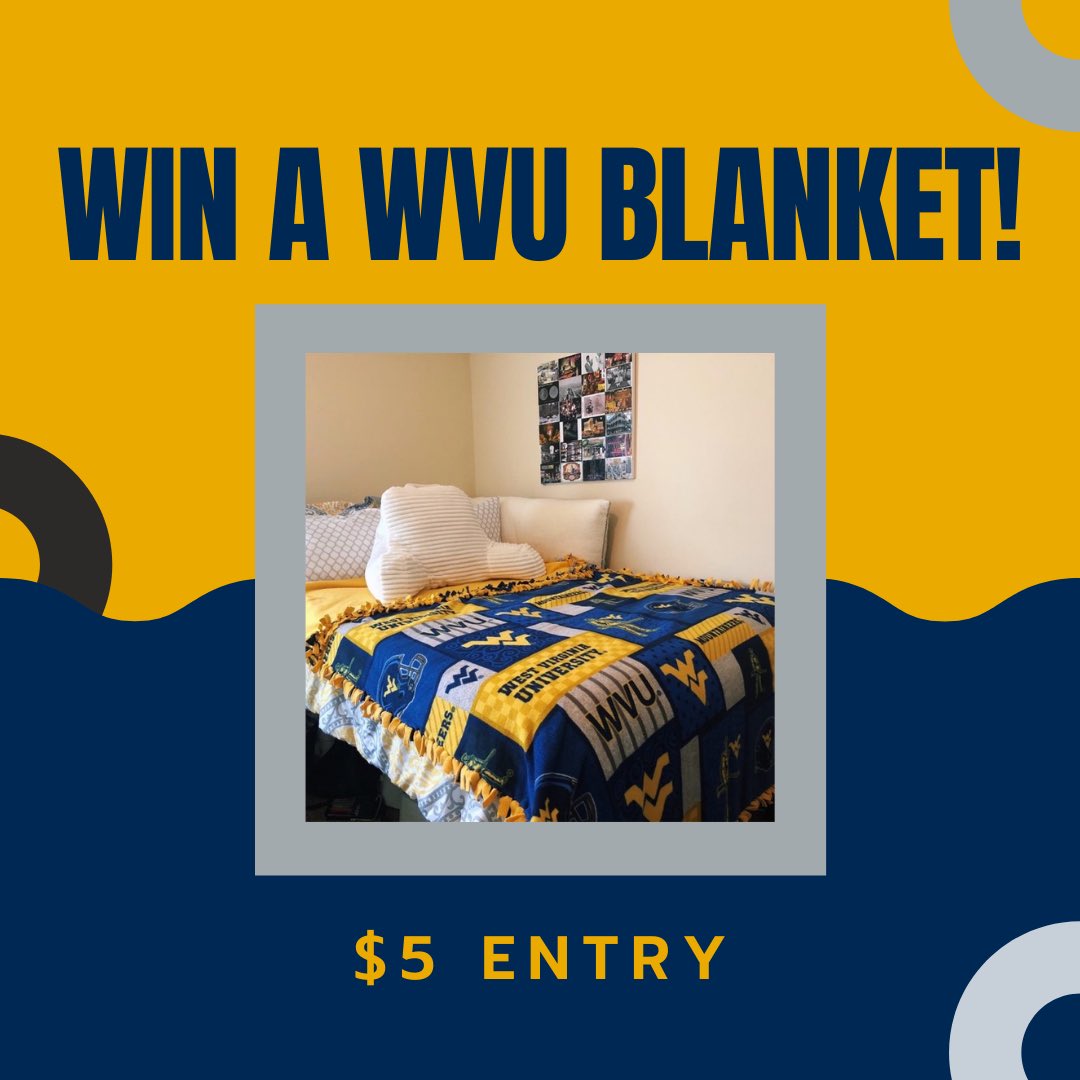 wvu_awsm's tweet photo. Enter to win this WVU blanket made by our very own #AWSM Co-President @kelindkvist!

Venmo us $5 with the comment “WVU AWSM Blanket Fundraiser” and your MIX email address. 

The winner will be announced on October 10th. https://t.co/bt52X3JkdT