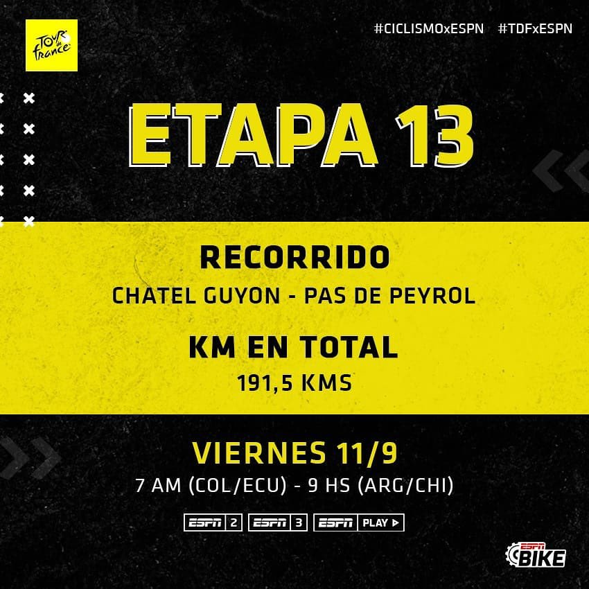Así será el duro final en alto de la etapa de mañana en el marco de una jornada con mucha montaña!!! Todos más que invitados a disfrutar del deporte más lindo del mundo en la mejor carrera del mundo!!! #TDFxESPN