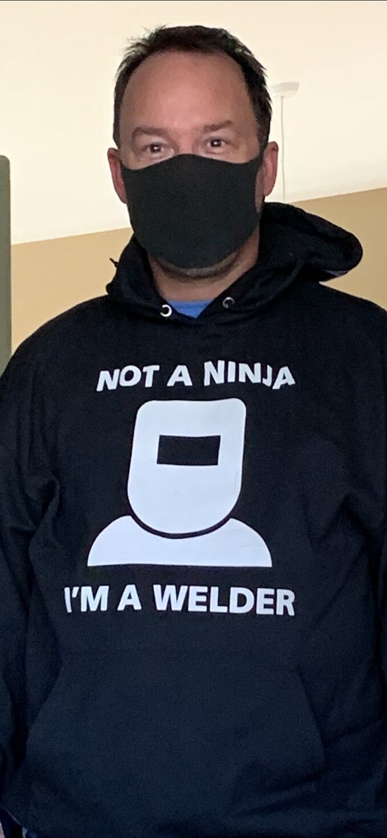 This year’s welding hoodies have arrived. Under the circumstances they seem appropriate!🤣🤣 These cannot be purchased by students. They are earned through attendance, effort, and grades. #keepcalmandweldon   #maskedupforeducation #wornwithpride