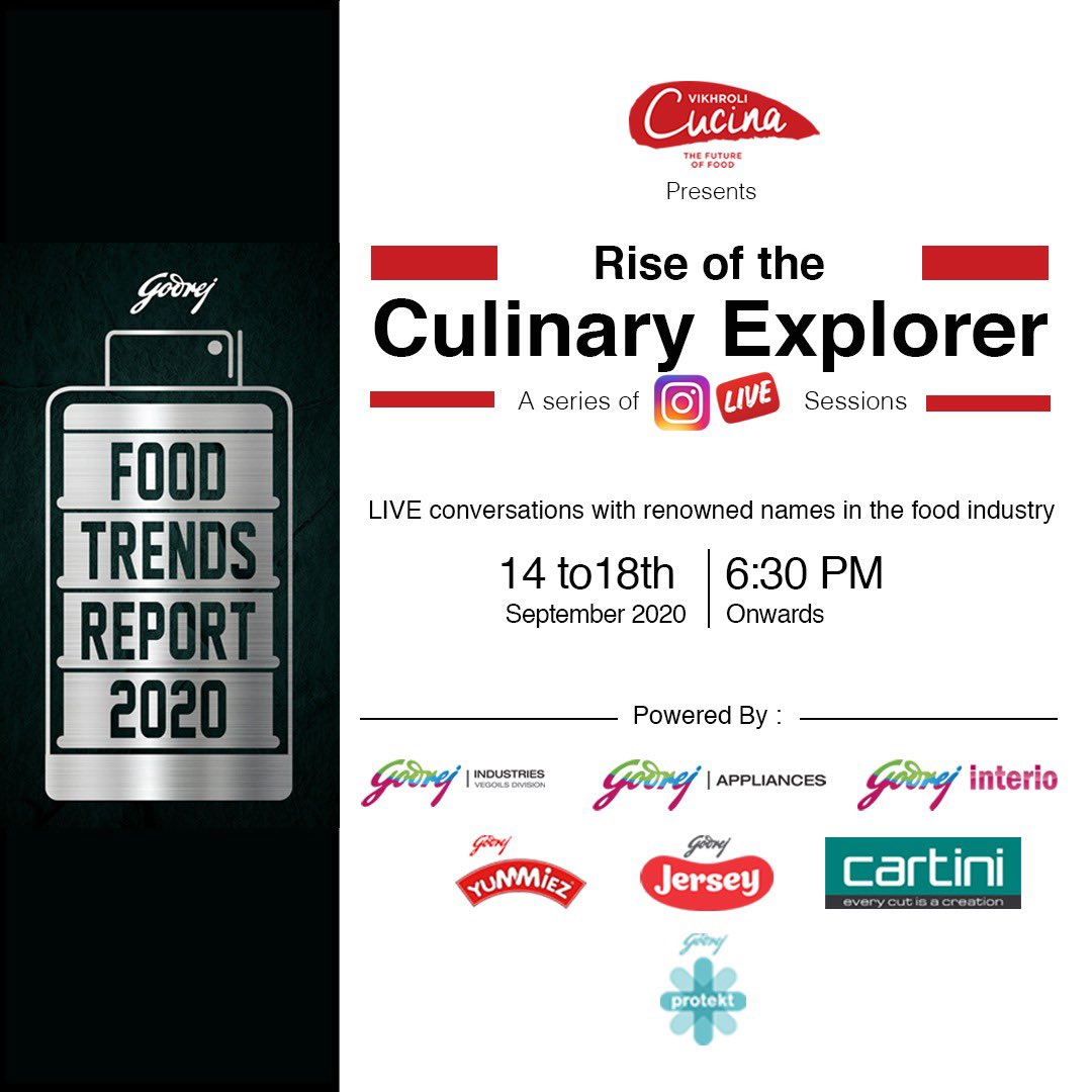 VikhroliCucina's tweet image. Vikhroli Cucina is hosting a conversation series titled – Rise of The Culinary Explorer.

A series of one-on-one Instagram LIVE conversations on the Vikhroli Cucina Instagram handle http:/www.instagram.com/Vikhrolicucina from 14th – 18th September.

Stay tuned for more updates!