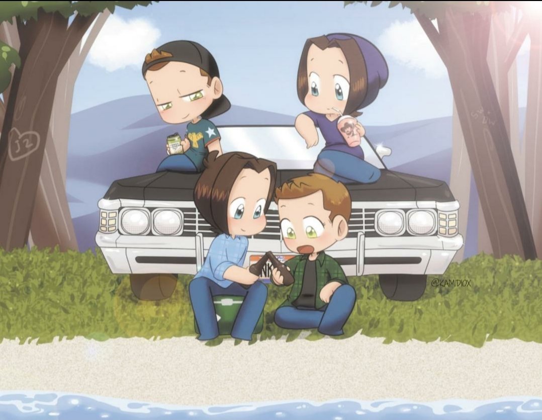 #ThankYouSupernatural 
#ThankYouJensenAckles 
#thankyoujaredpadalecki 
@jarpad
@JensenAckles 
Thank you for 15 years.
Its been one hell of a ride.
*art by Kamidiox*