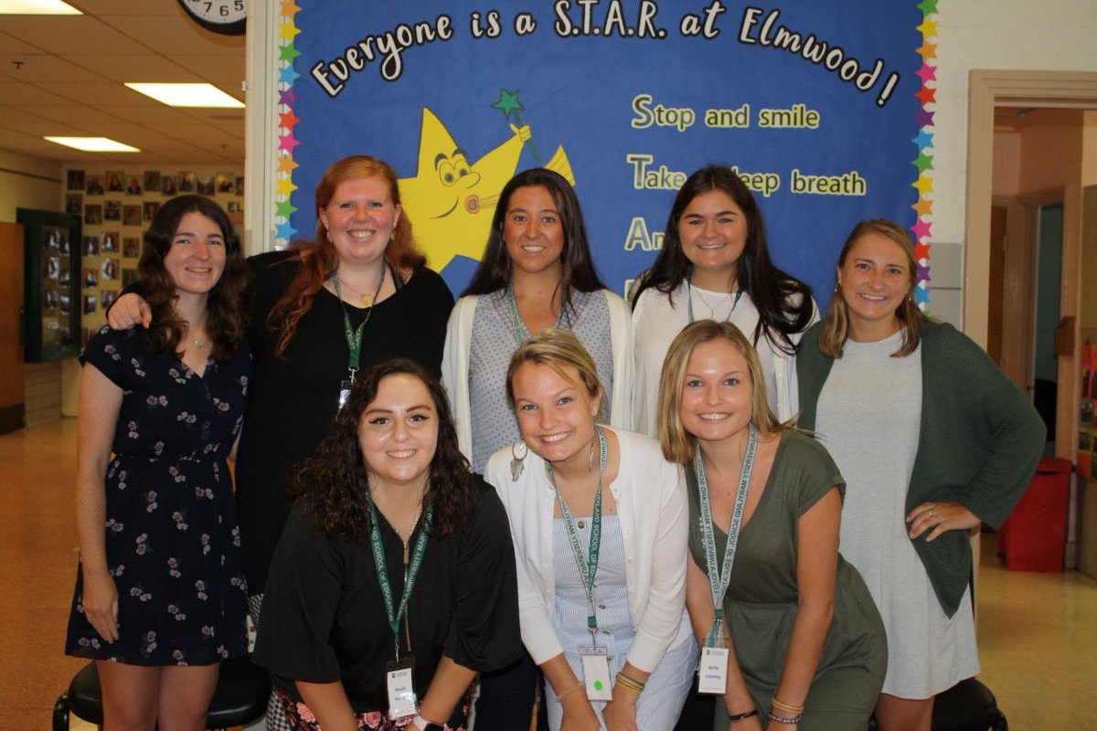 MsMaeveWyatt's tweet photo. Hoping all my fellow Elmwood interns (&amp; the rest of the Loyola elementary educators) had a successful first week of first year teaching! I wouldn’t be where I am without your ongoing support! So proud of all of us!💚💚💚 #RollHounds https://t.co/6cTecFpjop