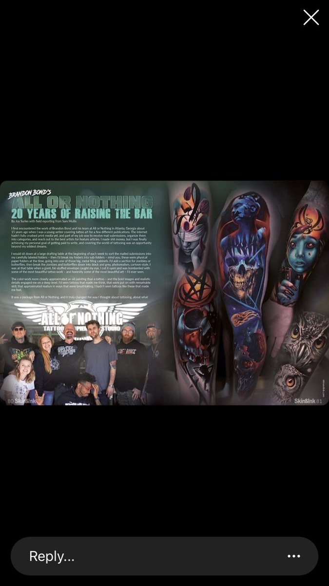 AONTATTOO's tweet photo. Thank you to @SkinandInkMag for our article in THIS MONTHS #skinandink ! Fall 2020 is the issue and itโs available at Walmart and barnesandnoble everywhere! https://t.co/rWuqbGBlNr
