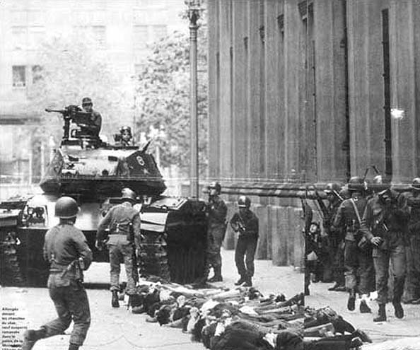 #OtD 11 Sep 1973 right-wing general Pinochet launched a coup against the elected left-wing government in Chile of Salvador Allende. Backed by the US and UK, Pinochet went on to torture, jail and kill 10,000s of working class activists.
