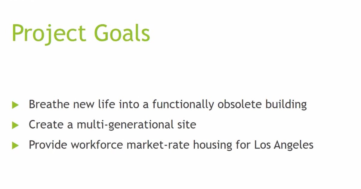 Project goals of developer Pacifica who took control of the Japanese cultural senior housing complex on Boyle Avenue five years ago. Suggests family members will move close to their elders. Says these units will be crummy so they will be cheaper than most new housing. WOW!