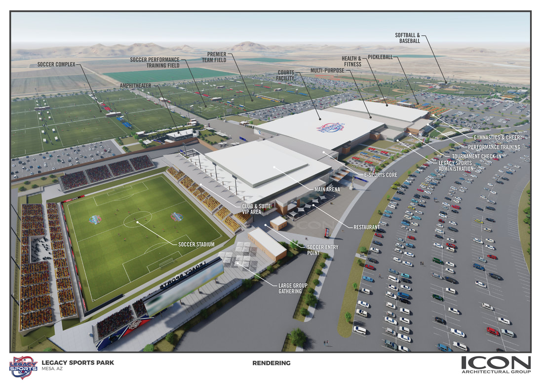 abc15's tweet photo. A massive sports and entertainment complex with soccer fields, volleyball courts, baseball and softball fields, an outdoor stadium, an eSports arena, and a fitness center will soon begin development in Mesa.

Here is what we know about Legacy Sports Park, https://t.co/vgsAApLO4f https://t.co/0ZqahVdJfR