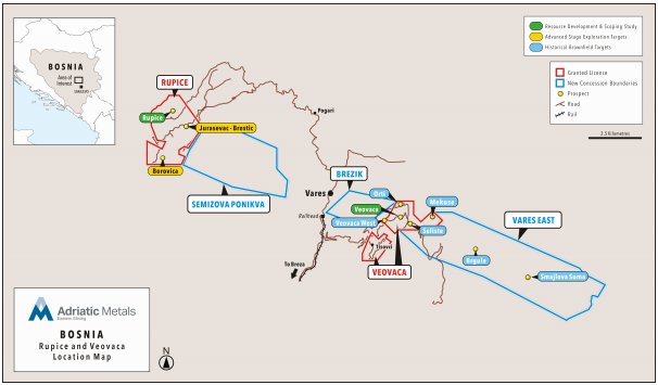 Adriatic significantly increased their land position recently. They will fly an airborne survey in October which gives them the winter to interpret the data and develop new targets and "look for the next Rupice." New land in blue below. Existing land in red. 4/