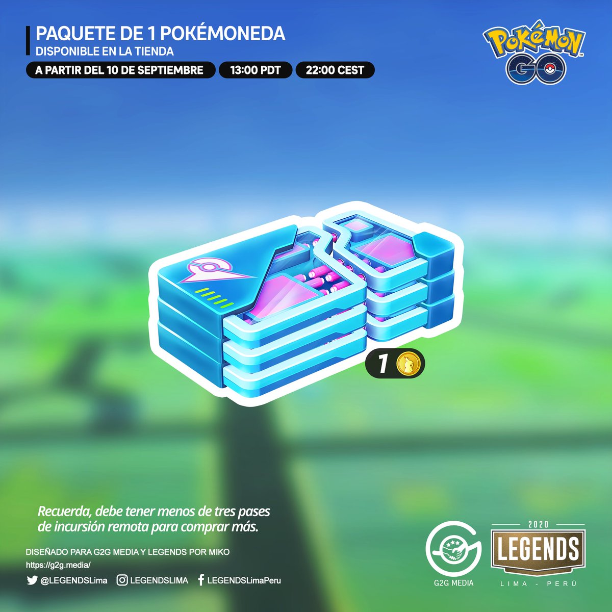 ChrisBapoGG's tweet photo. Trainers
De:
#PokemonGO
Habemus Novedades:
✅ Nuevos Jefes de Incursion
✅ Nueva Caja con 3 pases Remotos
✅ #Cresselia en Raids Con Pos. ✨✨
✅ #Ledyba 🌿 con Pos. ✨✨
✅ #Megacombates y Mision Especial
#MegaBeedrill contra el #TeamGORocket
Info Cortesia de:
@LEGENDSLima https://t.co/FuIYWPDQkZ