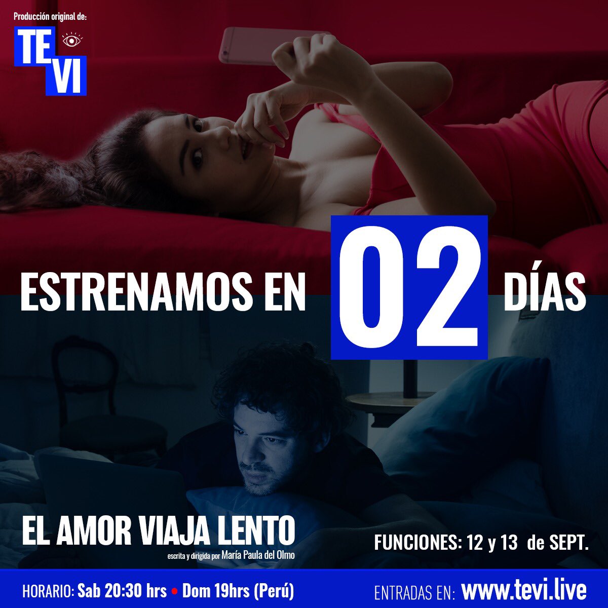 Faltan 2 DÍAS para El Amor Viaja Lento. Comienza este 12 de septiembre con una corta temporada. Ve por tus entradas a tevi.live ❤️