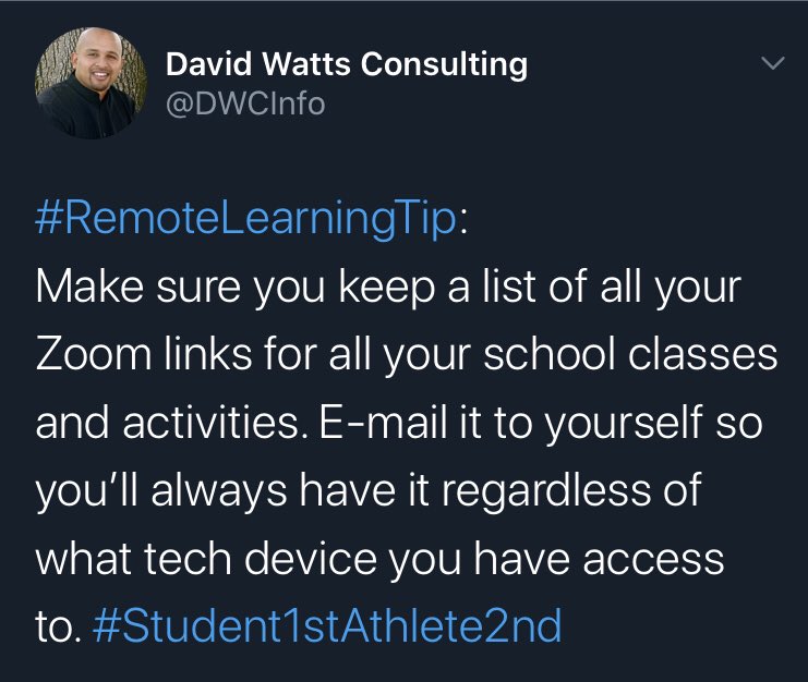 LASA_Symposium's tweet image. #RemoteLearningTips:
#Student1stAthlete2nd