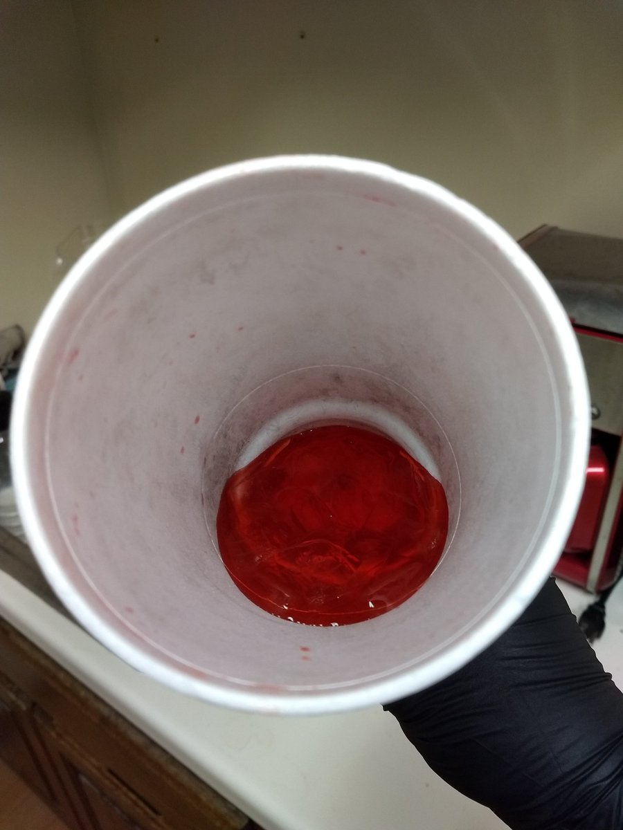 Guinness81's tweet photo. This is absolutely disgusting! What is that @PopeyesChicken?!? 
Worse part is I would have never known if the delivery guy hadn't forgotten my straw. Too bad I was almost done with it by the time you could see... whatever the hell that is! https://t.co/M6tb0H9h34