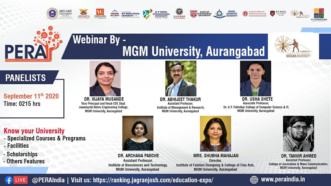 MGM_University's tweet photo. #mgmuniversity #webinar #careergoals #topplacement #careerdevelopment #aurangabad #pera #india @UniversityMgm https://t.co/sokRc9Ggqn