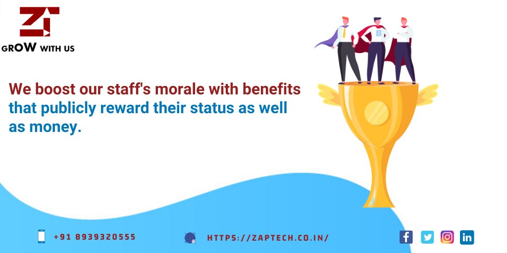zaptechpvtltd's tweet photo. A stable work environment saves considerable energy and hard work which we invest on our employees. Speak with our Human Resource Today!

Visit: https://t.co/ezZjcGRPVq
call: +91 8939320555
Drop an email: info@zaptech.co.in

#stablework #ZapTech https://t.co/MWrLbSqdsx