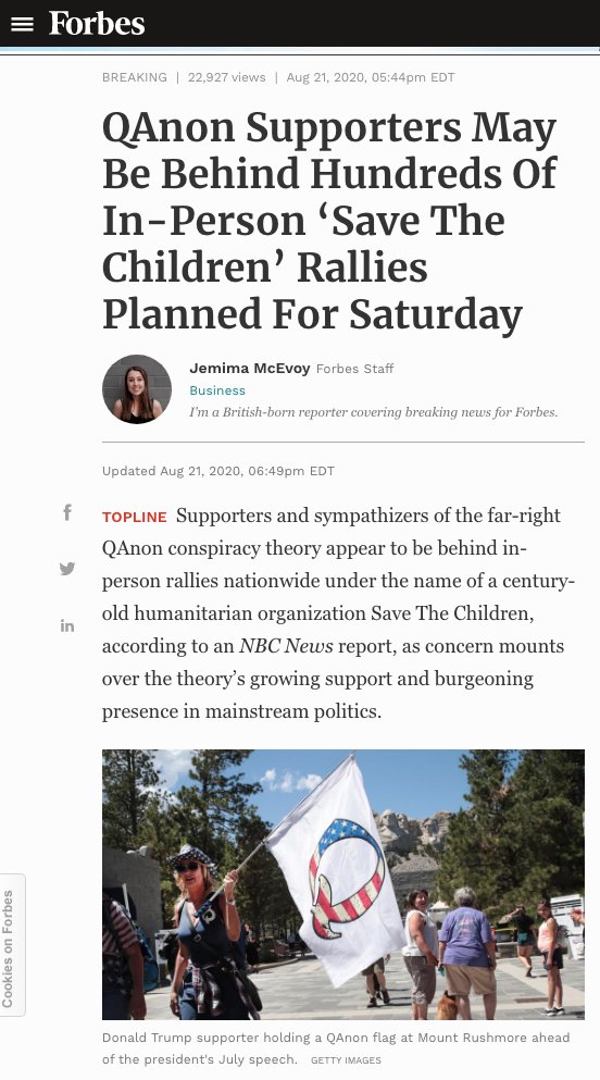 They throw out QAnon to discredit a Protest against Child Trafficing in Georgia... less than a week later 39 Children are rescued.