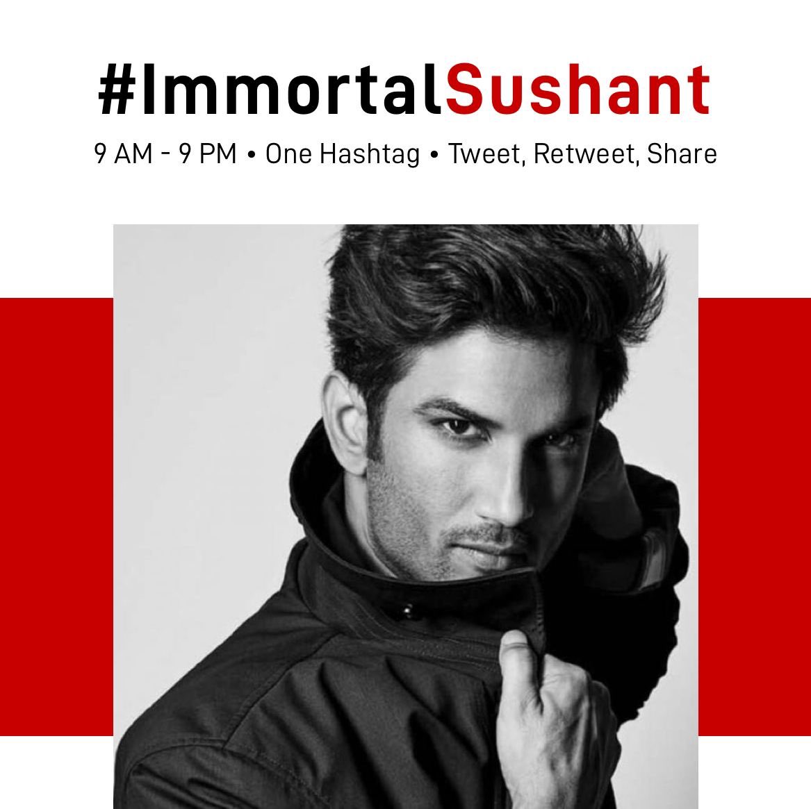 rupali2312's tweet photo. 💢Today's Hashtag 💢

#ImmortalSushant 

Let's make it to Top Guys !! 

Sushant is in our hearts forever !! https://t.co/Y2iOlpjhQc
