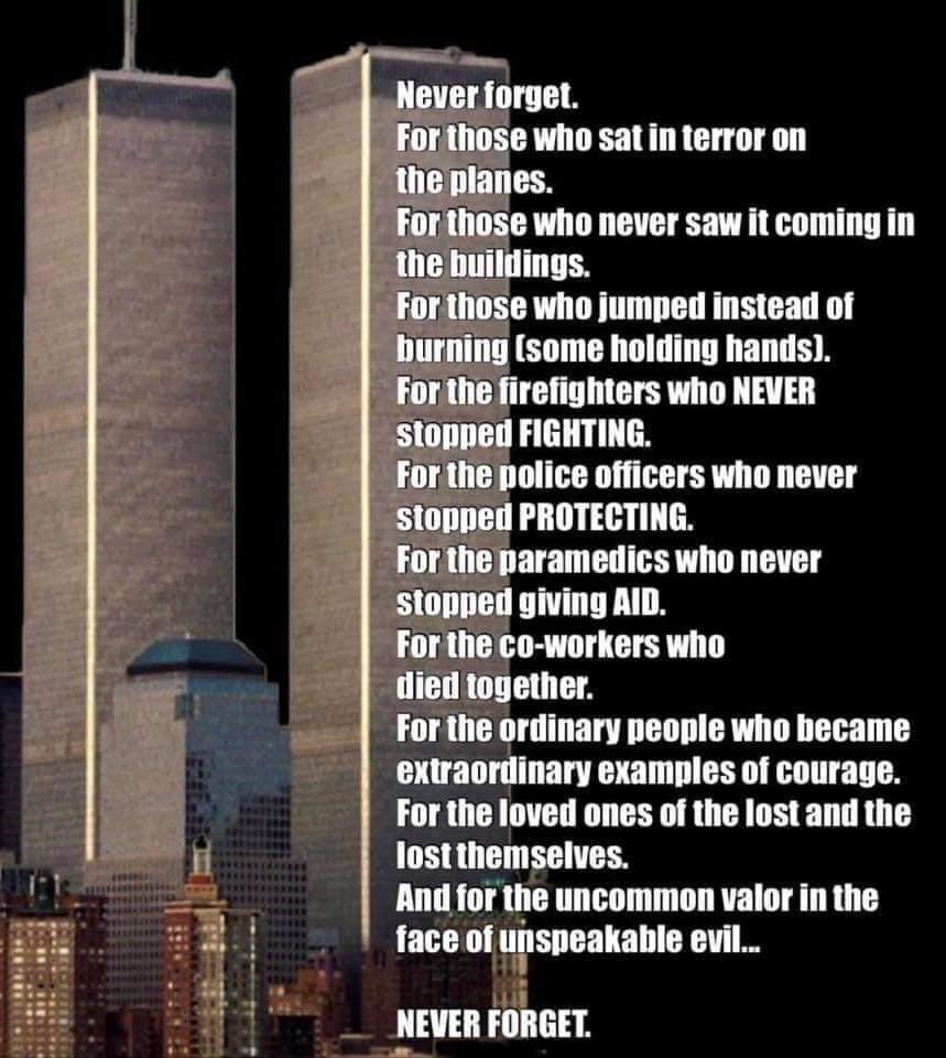 mukboyssoccer's tweet photo. September 11, 2001 - may we never forget this day in our history. https://t.co/rujIgjijOC