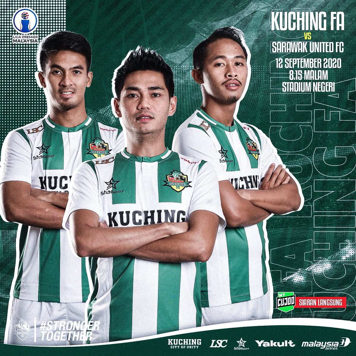OfficialKCFC's tweet photo. Pertembungan 2 pasukan yang bertapak di Kuching, Sarawak. Kuching FA masih memburu kemenangan pertama di peringkat liga profesional.
Jangan lupa saksikan perlawanan esok di aplikasi MyCujoo.
Doakan kemenangan sulung buat pasukan Kuching FA. Small club big heart.
#kuchingfa https://t.co/Tyxxx3xVGf