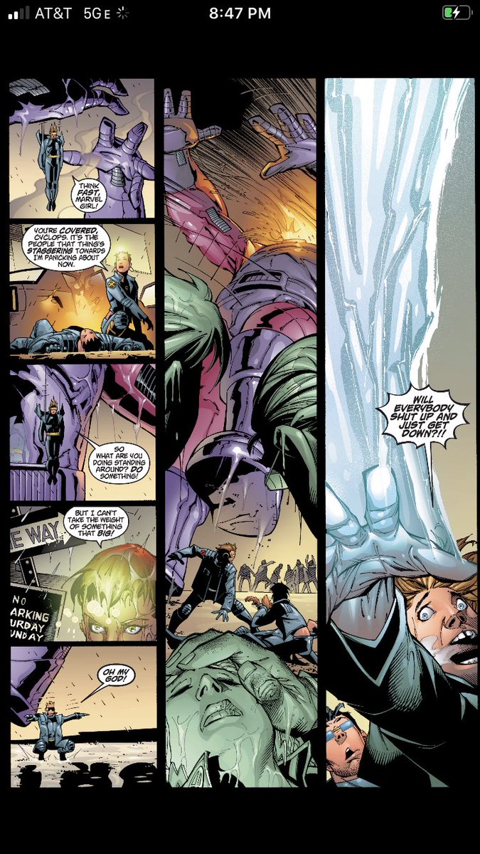 One the biggest lessons I take away from @AdamKubert is how to use a variety of scale for narrative and design purposes. Very few people have the draftsmanship chops to pull these types of pages off. 