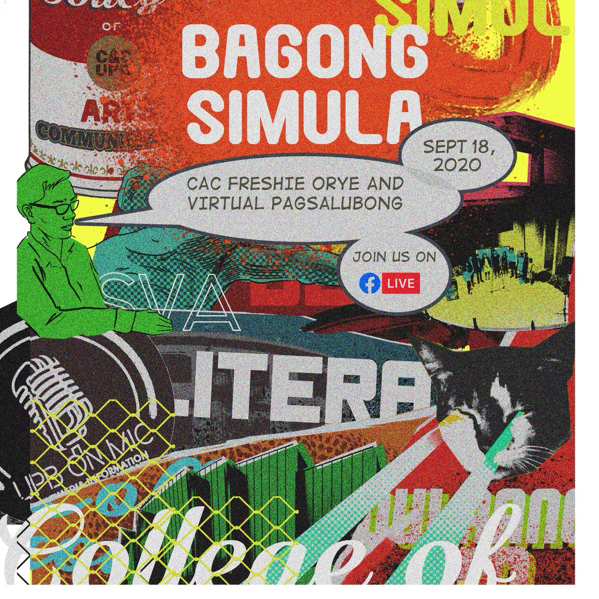 zekespeakz's tweet photo. Bagong Simula! Pagbati sa mga bagong Artista ng Bayan!

Inaanyayahan namin kayo sa CAC Freshie Orye sa ika-18 ng Setyembre 2020, Friday, 8PM sa Official UPB College of Arts and Communication Facebook Page.

Hinihintay na namin kayo!

#ProudToBeCAC https://t.co/acuJM9CY6H