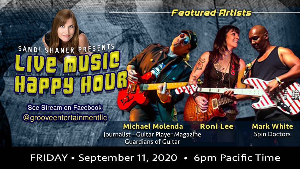 TOMORROW... 6 pm PST... I'm being interviewed on GrooveEntertainment's Live Music Happy Hour, presented by Sandi Shaner. Also on the show are guitarist Roni Lee and bassist Mark White. Grab a beverage and join the fun! facebook.com/GROOVEENTERTAI…