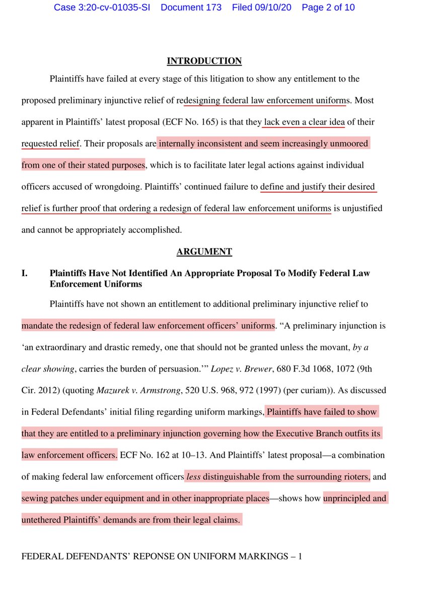 Generally speaking when the opening salvo is styled like this - not exactly sure not exactly a persuasive argument because-the plaintiffs did demand to resign the uniforms-why is it State & Local LEO have zero issue wearing a uniform with their ID & Rank-so does our military