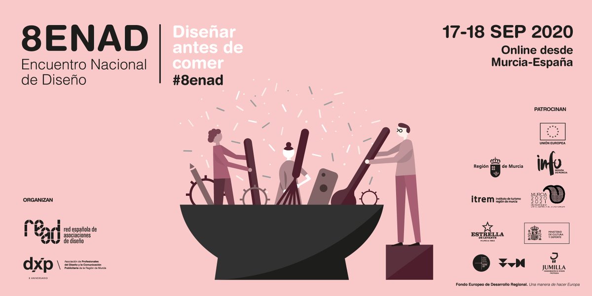 Ya se ha abierto la inscripción para el #8ENAD, que organizamos con <a href="/dipMurcia/">dip</a>. Un encuentro cocinado con mucho amor y en el que tendremos presentaciones, charlas, actividades... Consulta aquí todo el programa 👉 bit.ly/3mlUpnc #READ #diseño #diseñoespañol #creatividad