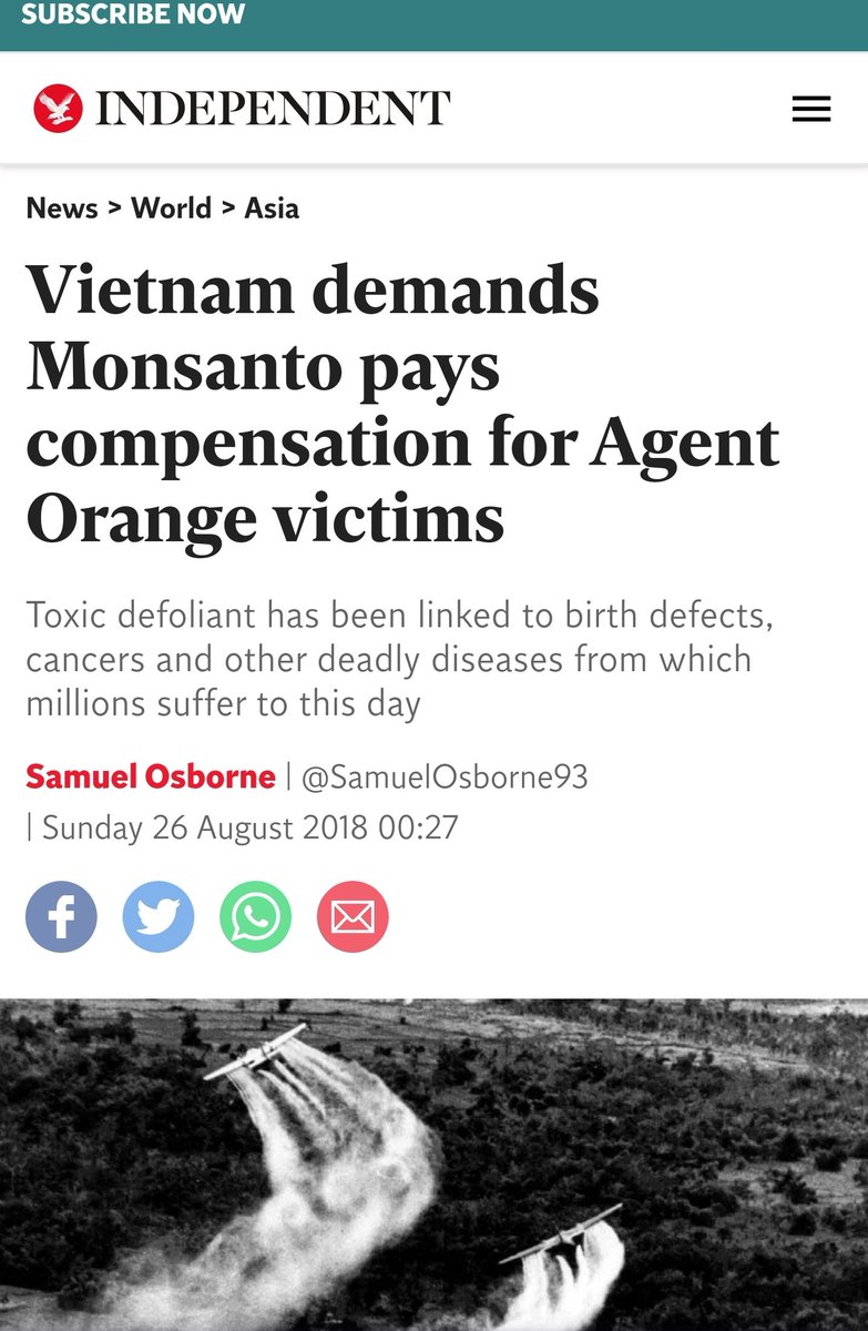 3. Buyer's Parent Company: MonsantoThere is a very disturbing documentary about all the birth defects in Vietnam. I can't remember its name.