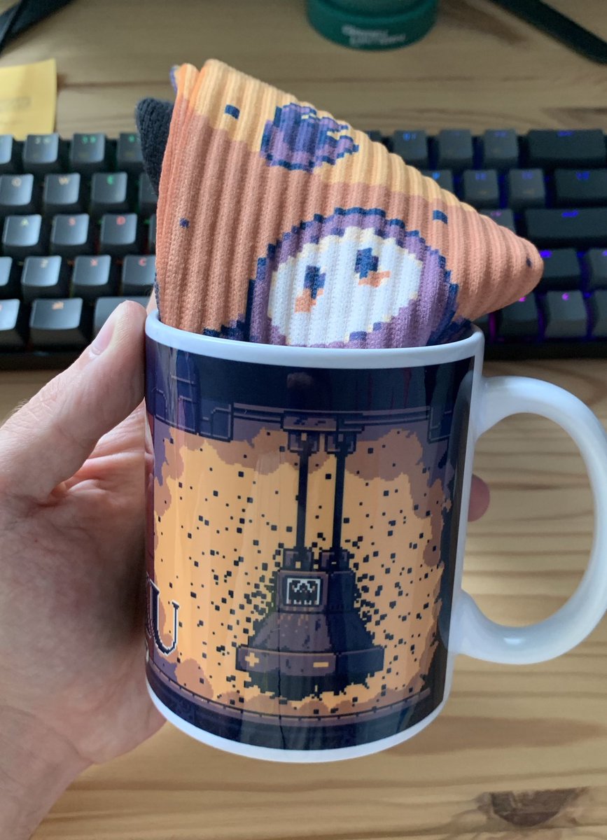 MrMorrisGames's tweet image. I just wanted show these off again. I’m just so happy with the way they turned out, they are so beautiful 😍😭

If you want one of these rewards, or both! You can get them here: bit.ly/KickstarterHai… 🧡 

Tags: #mug #socks #kickstarter