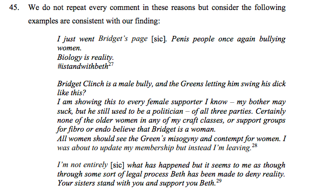 Other people commented on Rep's apology post. These are a sample of the comments.For liking some of these comments Beth Rep was ordered to pay AUD$10k (£5.5k) and ordered to delete “all posts, statements, information” on the matter & refrain from same or similar posts in future