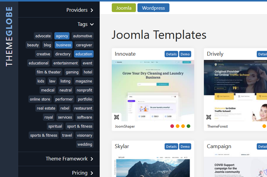 _ciar4n's tweet photo. You can now search your Themeglobe #Joomla template selection by tags... https://t.co/D5XccewQ9P https://t.co/m8PPq9lnup