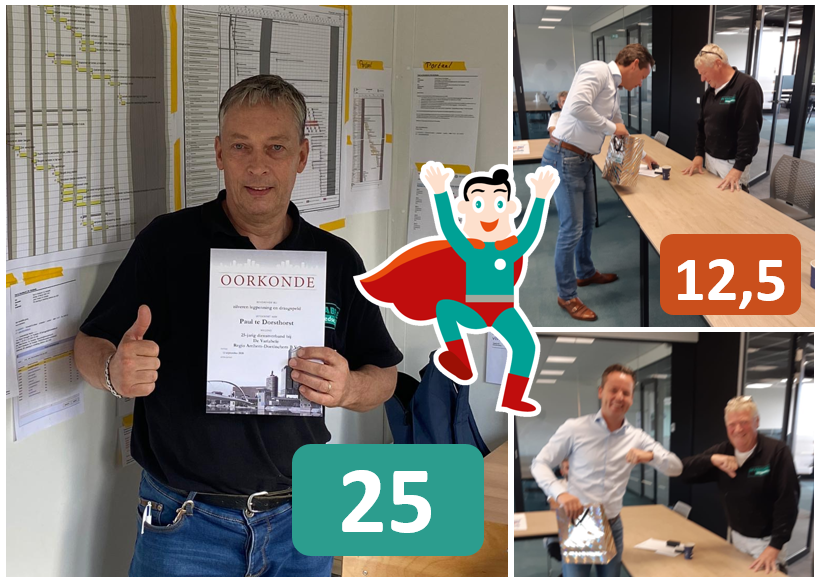 DeVariabele's tweet photo. Paul viert zondag zijn 25 jarig jubileum en Willy is al weer 12,5 jaar bij De Variabele!! Gefeliciteerd heren en dank voor jullie inzet en betrokkenheid. https://t.co/AdsXBTod7e