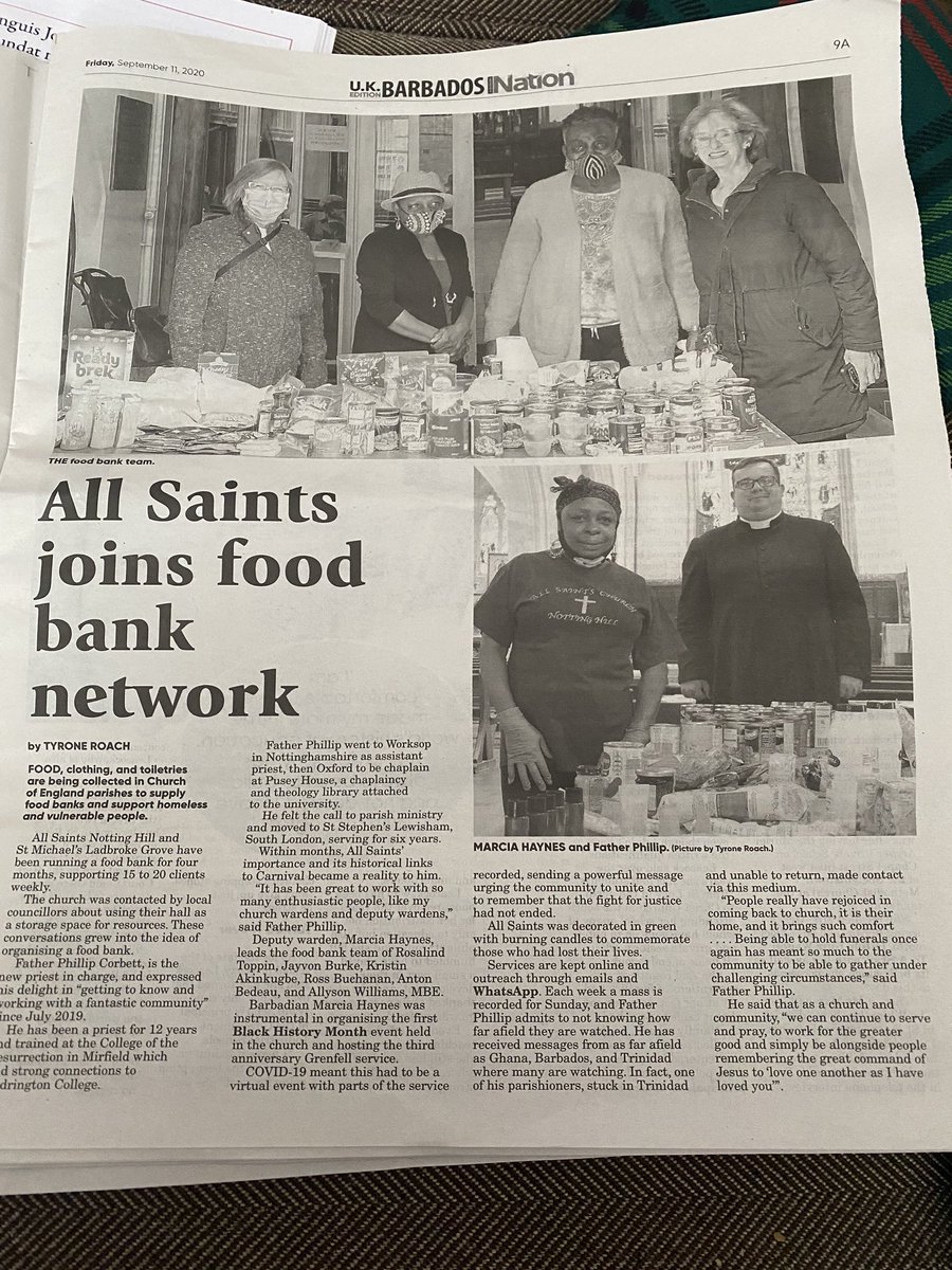 This week the Foodbank featured in the @NationBarbados newspaper. Article by @blackrockboy Thank you! @bishopoffulham @gtomlin @dioceseoflondon  @ColvilleLabour   @richardfrank   @bishopSarahM
